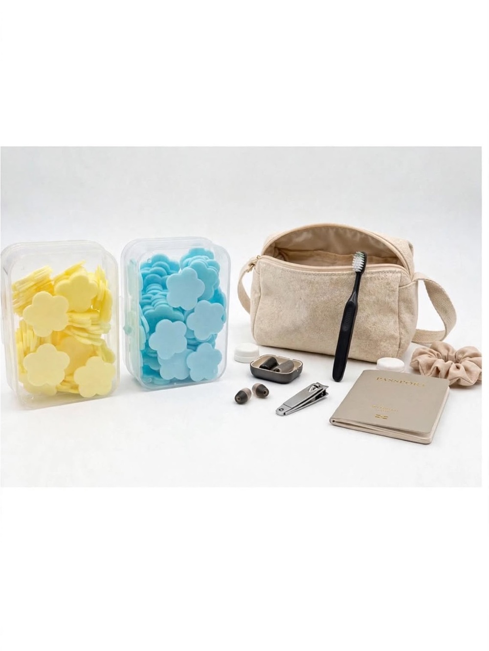 Travel paper Soap Sheets - Yellow & Blue Flower - 2 Boxes 130 sheets